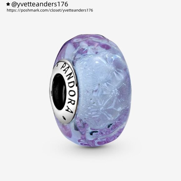 Pandora Wavy Lavender Murano Glass Charm - Picture 1 of 6